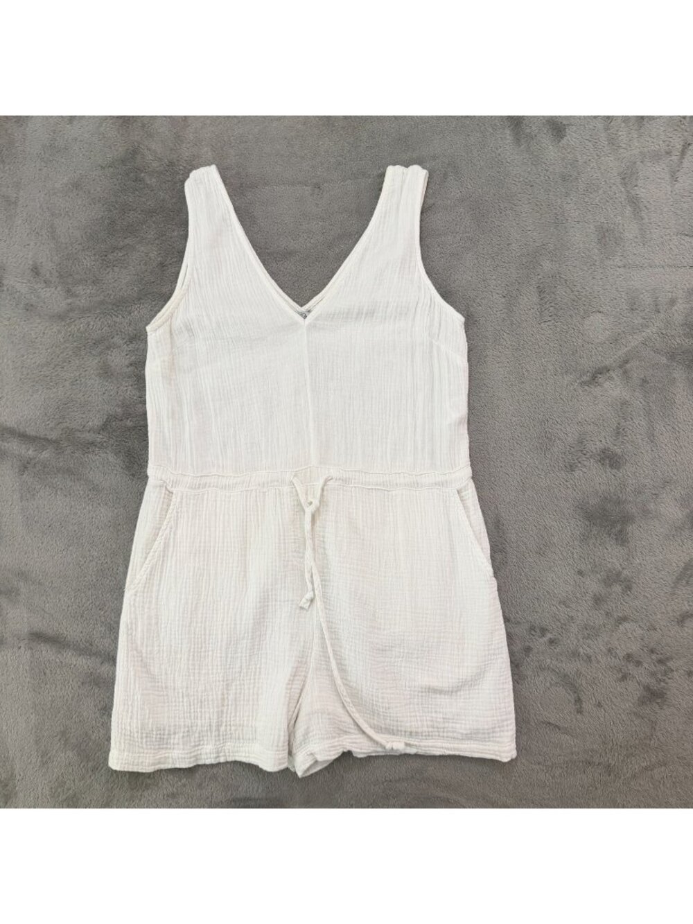 Rails Parker White Cotton Gauze Romper SMALL V Neck Sleeveless Resortwear
